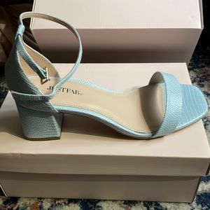 Baby blue sandal brand new never worn in box